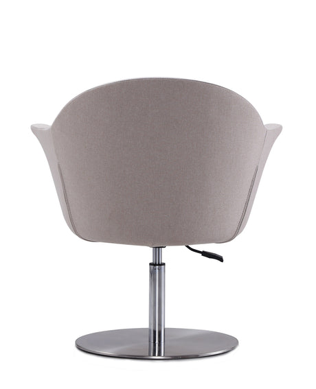 Voyager Swivel Adjustable Accent Chair in Barley and Brushed Metal by Manhattan Comfort at Eve Furniture