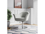 Voyager Swivel Adjustable Accent Chair in Barley and Brushed Metal (set of 2) by Manhattan Comfort at Eve Furniture