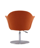 Voyager Swivel Adjustable Accent Chair in Orange and Brushed Metal by Manhattan Comfort at Eve Furniture