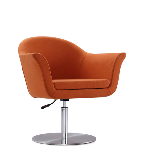 Voyager Swivel Adjustable Accent Chair in Orange and Brushed Metal (set of 2) by Manhattan Comfort at Eve Furniture