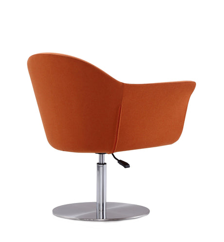 Voyager Swivel Adjustable Accent Chair in Orange and Brushed Metal (set of 2) by Manhattan Comfort at Eve Furniture