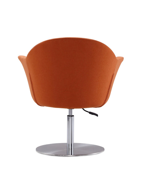 Voyager Swivel Adjustable Accent Chair in Orange and Brushed Metal (set of 2) by Manhattan Comfort at Eve Furniture