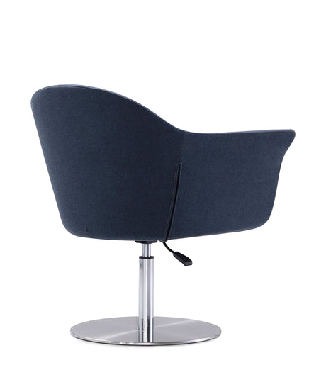 Voyager Swivel Adjustable Accent Chair in Smokey Blue and Brushed Metal by Manhattan Comfort at Eve Furniture