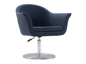 Voyager Swivel Adjustable Accent Chair in Smokey Blue and Brushed Metal by Manhattan Comfort at Eve Furniture