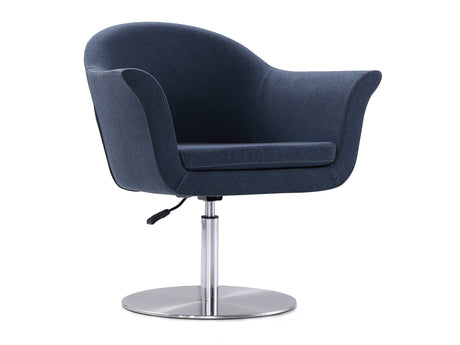 Voyager Swivel Adjustable Accent Chair in Smokey Blue and Brushed Metal by Manhattan Comfort at Eve Furniture