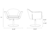 Voyager Swivel Adjustable Accent Chair in Smokey Blue and Brushed Metal (set of 2) by Manhattan Comfort at Eve Furniture