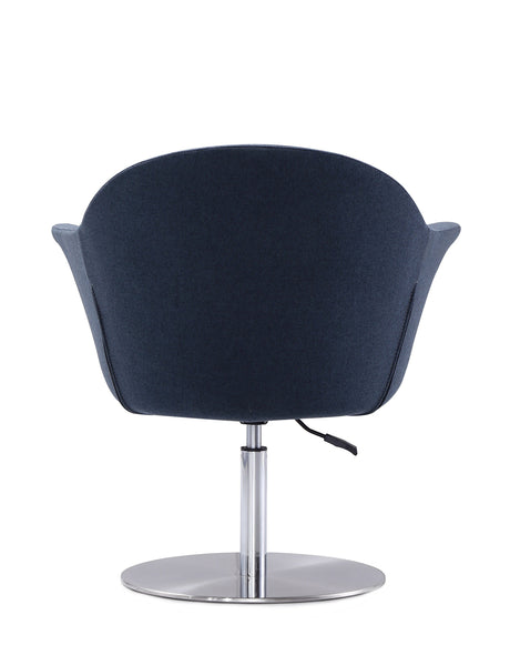 Voyager Swivel Adjustable Accent Chair in Smokey Blue and Brushed Metal (set of 2) by Manhattan Comfort at Eve Furniture