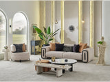 Voyance 4-pieces (2 Four Seat Sofa & 2 Chair) Livingroom Set in Beige by Furnia at Eve Furniture