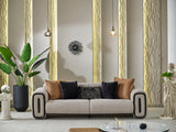 Voyance 4-pieces (2 Four Seat Sofa & 2 Chair) Livingroom Set in Beige by Furnia at Eve Furniture
