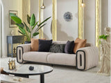 Voyance Beige Stationary 4 Seat Sofa by Furnia at Eve Furniture