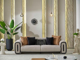 Voyance Beige Stationary 4 Seat Sofa by Furnia at Eve Furniture