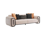Voyance Beige Stationary 4 Seat Sofa by Furnia at Eve Furniture