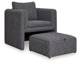Vreni Charcoal/Black Accent Chair by Ashley at Eve Furniture