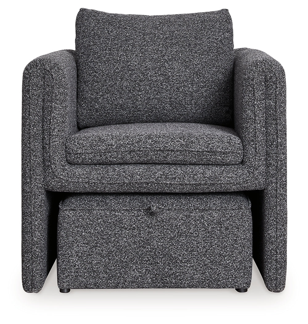 Vreni Charcoal/Black Accent Chair by Ashley at Eve Furniture