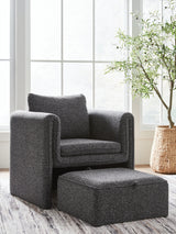 Vreni Charcoal/Black Accent Chair by Ashley at Eve Furniture