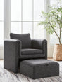 Vreni Charcoal/Black Accent Chair by Ashley at Eve Furniture