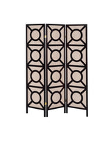 Vulcan Tan/Cappuccino 3-Panel Geometric Folding Screen by Coaster at Eve Furniture