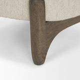 Vyra Dark Brown Wood w/ Cream Fabric Accent Chair by Mercana at Eve Furniture