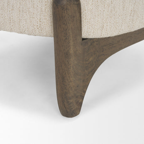 Vyra Dark Brown Wood w/ Cream Fabric Accent Chair by Mercana at Eve Furniture