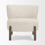 Vyra Dark Brown Wood w/ Cream Fabric Accent Chair by Mercana at Eve Furniture