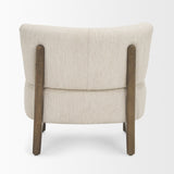Vyra Dark Brown Wood w/ Cream Fabric Accent Chair by Mercana at Eve Furniture