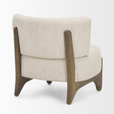 Vyra Dark Brown Wood w/ Cream Fabric Accent Chair by Mercana at Eve Furniture