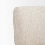 Vyra Dark Brown Wood w/ Cream Fabric Accent Chair by Mercana at Eve Furniture