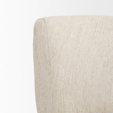 Vyra Dark Brown Wood w/ Cream Fabric Accent Chair by Mercana at Eve Furniture