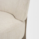 Vyra Dark Brown Wood w/ Cream Fabric Accent Chair by Mercana at Eve Furniture