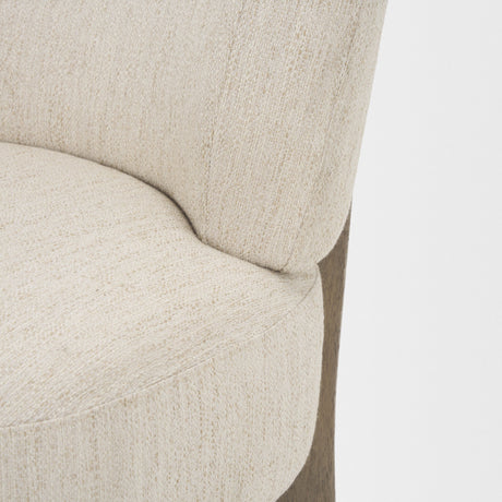 Vyra Dark Brown Wood w/ Cream Fabric Accent Chair by Mercana at Eve Furniture