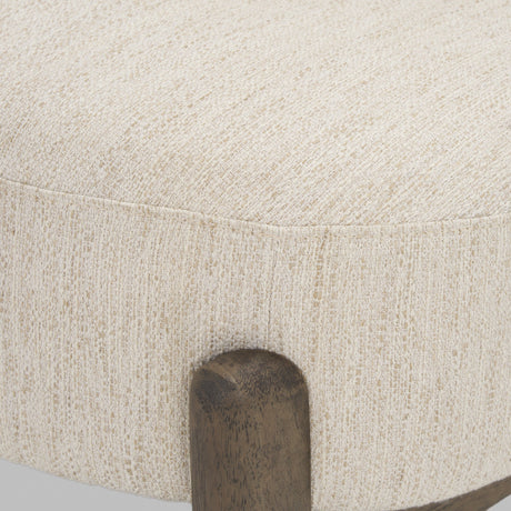 Vyra Dark Brown Wood w/ Cream Fabric Accent Chair by Mercana at Eve Furniture