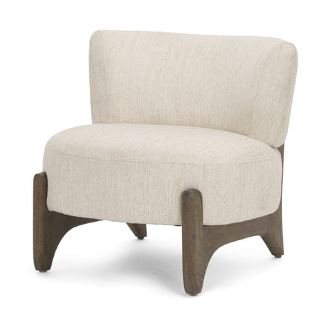 Vyra Dark Brown Wood w/ Cream Fabric Accent Chair by Mercana at Eve Furniture