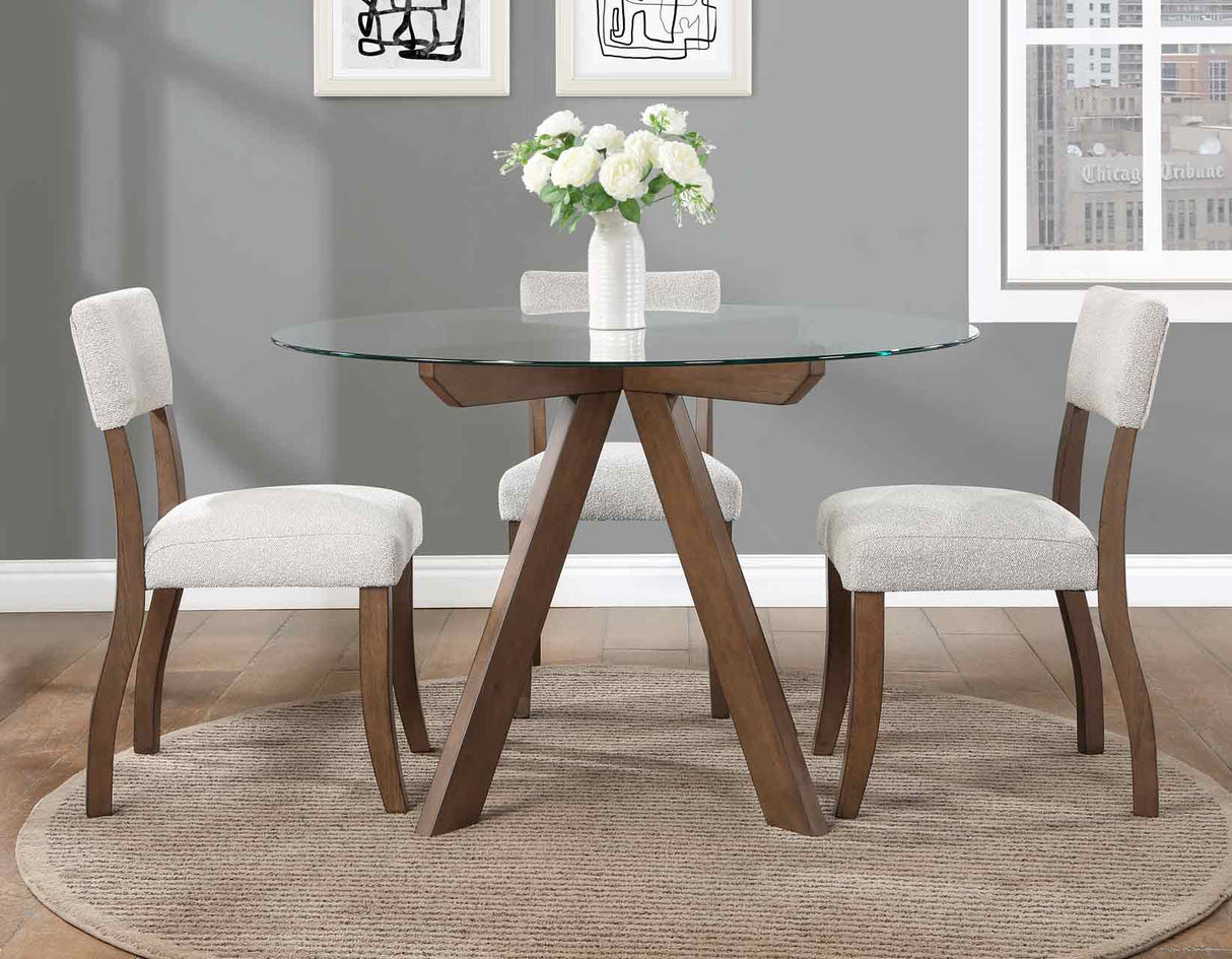 Wade 48-inch Glass Top 5-Piece Dining Set(Table & 4 Side Chairs)