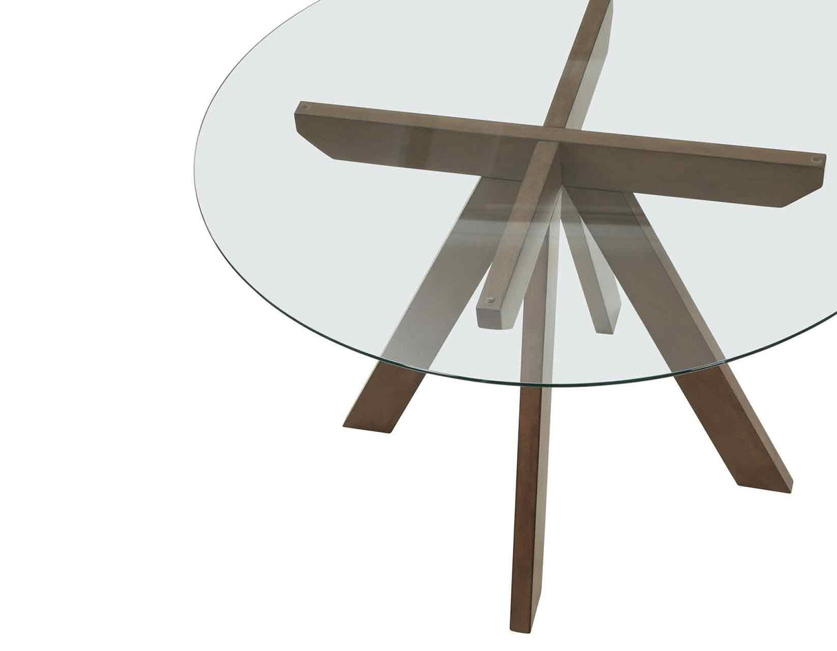 Wade 48-inch Round Glass-Top Dining Table by Steve Silver at Eve Furniture