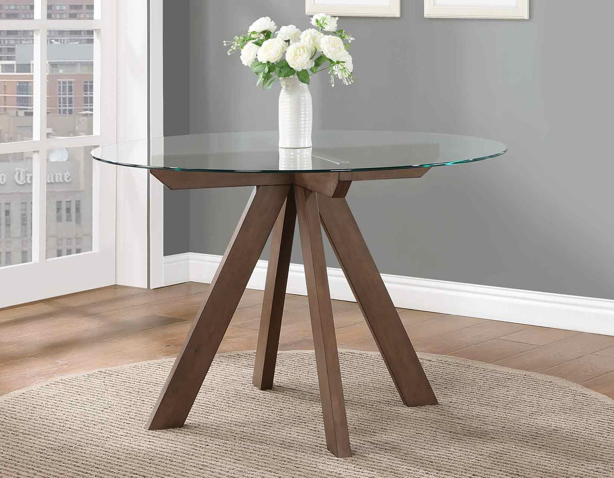 Wade 48-inch Round Glass-Top Dining Table by Steve Silver at Eve Furniture