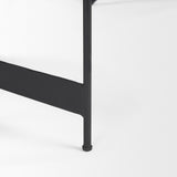 Wade Travertine Marble w/ Matte Black Metal Coffee Tables by Mercana at Eve Furniture