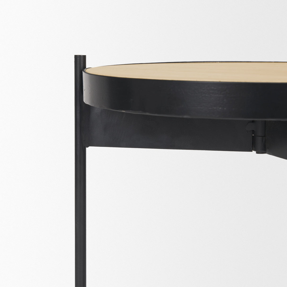 Wade Travertine Marble w/ Matte Black Metal End Tables by Mercana at Eve Furniture