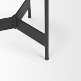 Wade Travertine Marble w/ Matte Black Metal End Tables by Mercana at Eve Furniture