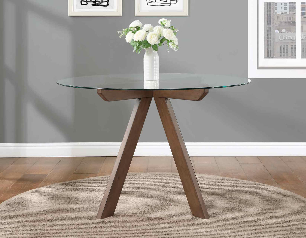 Wade 48-inch Round Glass-Top Dining Table by Steve Silver at Eve Furniture