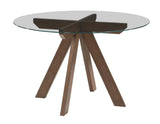 Wade 48-inch Round Glass-Top Dining Table by Steve Silver at Eve Furniture