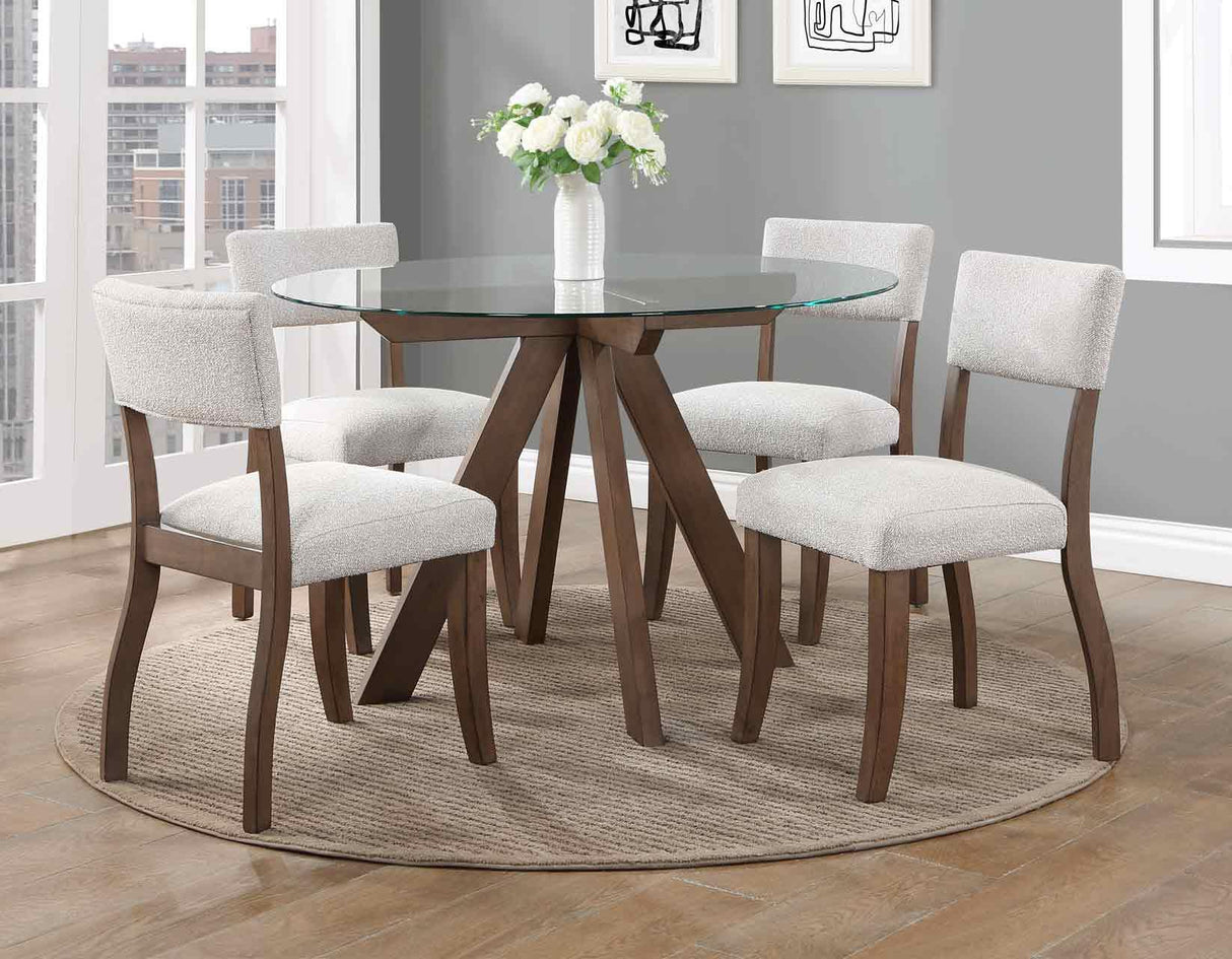 Wade 48-inch Round Glass-Top Dining Table by Steve Silver at Eve Furniture