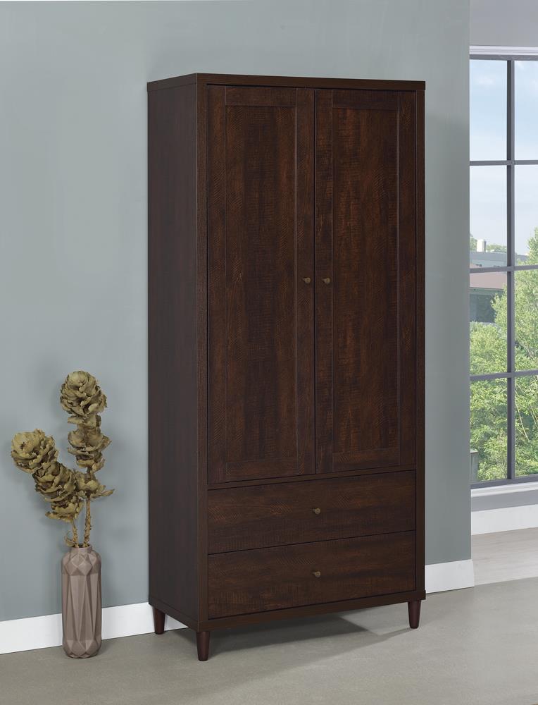 Wadeline Rustic Tobacco 2-Door Tall Accent Cabinet