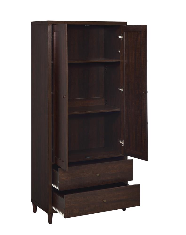 Wadeline Rustic Tobacco 2-Door Tall Accent Cabinet