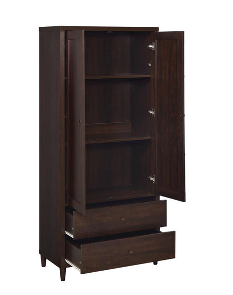 Wadeline Rustic Tobacco 2-Door Tall Accent Cabinet by Coaster at Eve Furniture