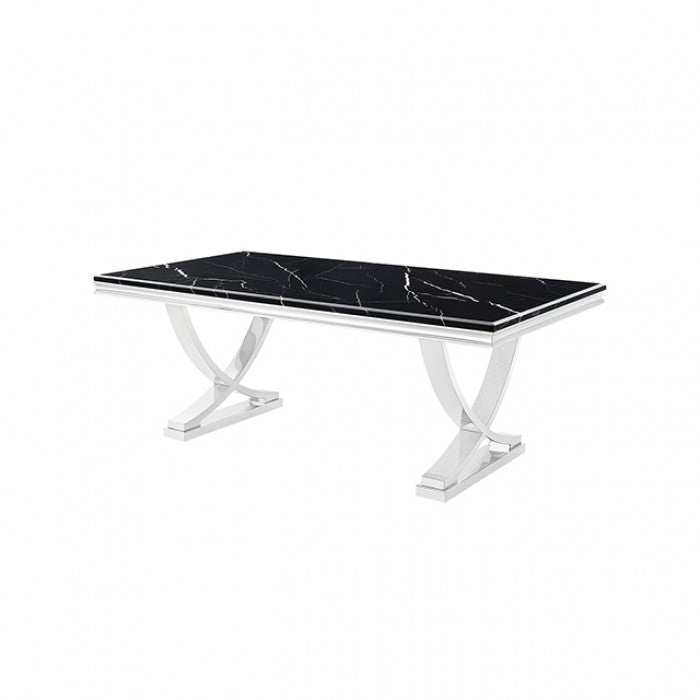 Wadenstil Black/Chrome Dining Table by Furniture of America at Eve Furniture