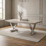 Wadenstil Chrome Dining Table by Furniture of America at Eve Furniture