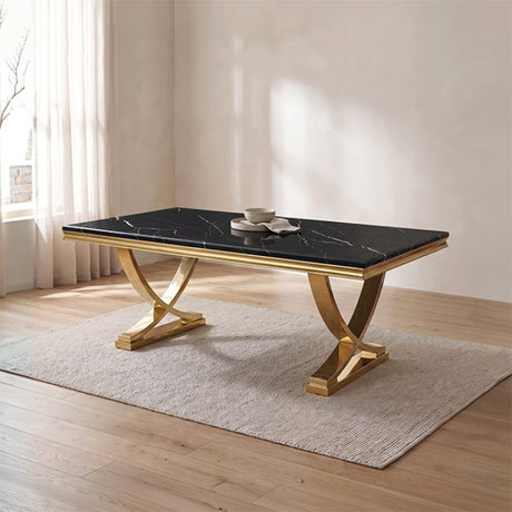 Wadenstil Gold/Black Dining Table by Furniture of America at Eve Furniture