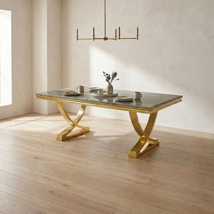 Wadenstil Gold/Green Dining Table by Furniture of America at Eve Furniture