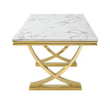Wadenstil Gold/White Dining Table by Furniture of America at Eve Furniture