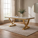 Wadenstil Gold/White Dining Table by Furniture of America at Eve Furniture
